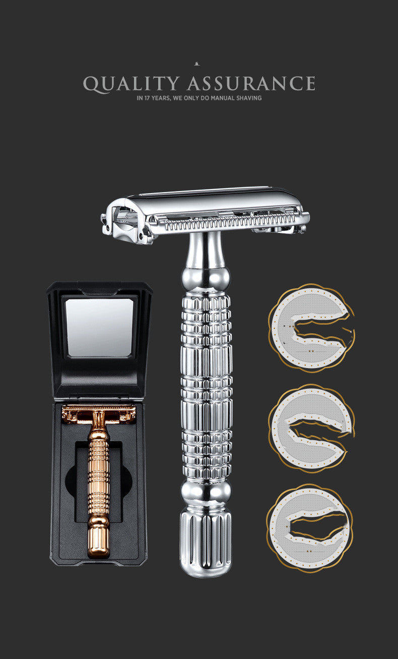 JMT-428618 Classic Double-Sided Manual Razor for Precision Beard Shaving