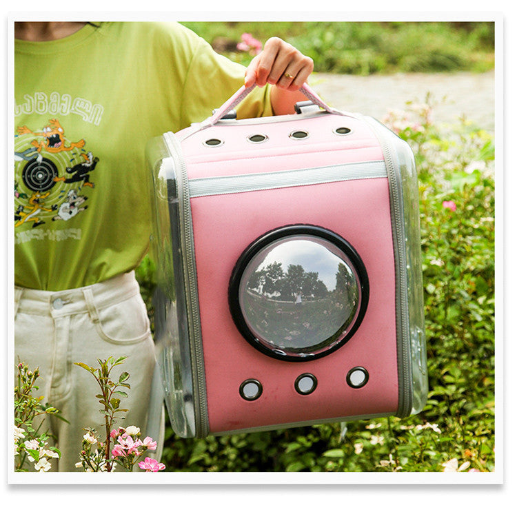 JMT-428618 Transparent Space Capsule Cat Backpack - Foldable EVA Pet Carrier