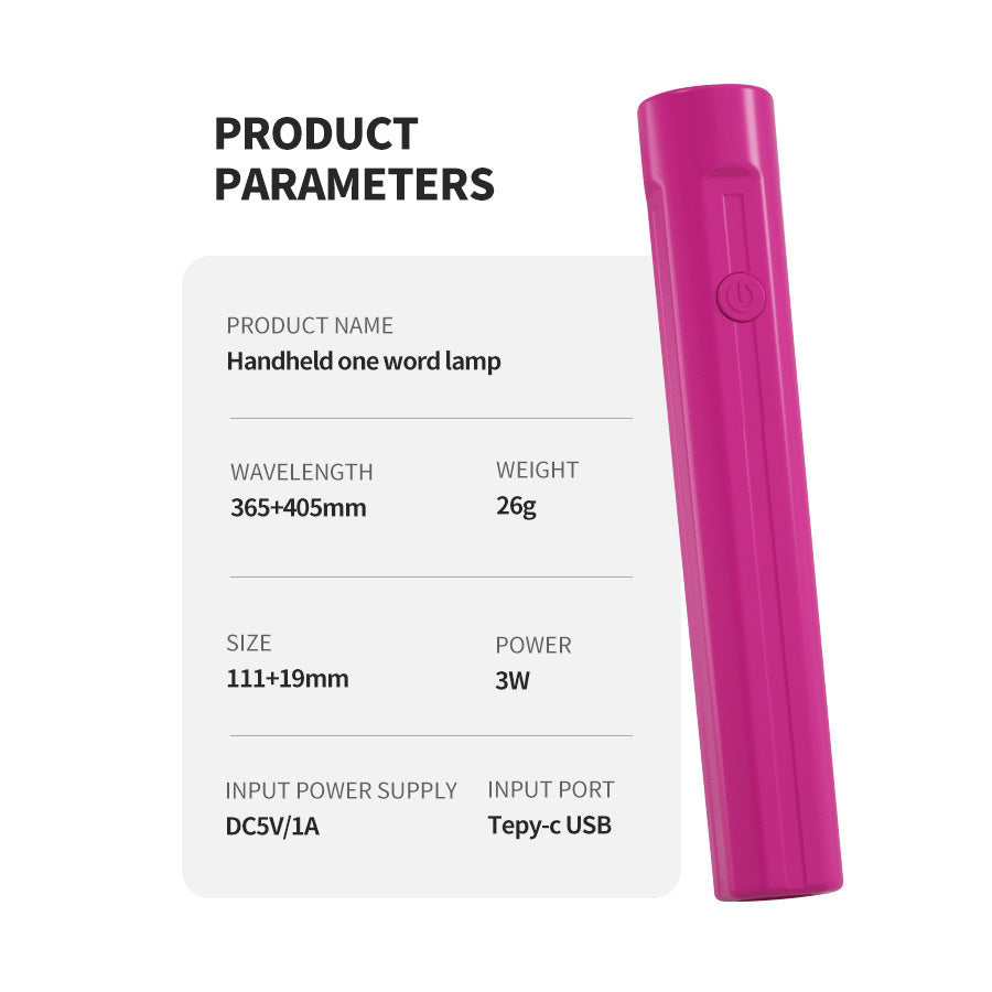 JMT-428682 Portable Handheld Manicure Phototherapy Lamp with Three White LED Lights