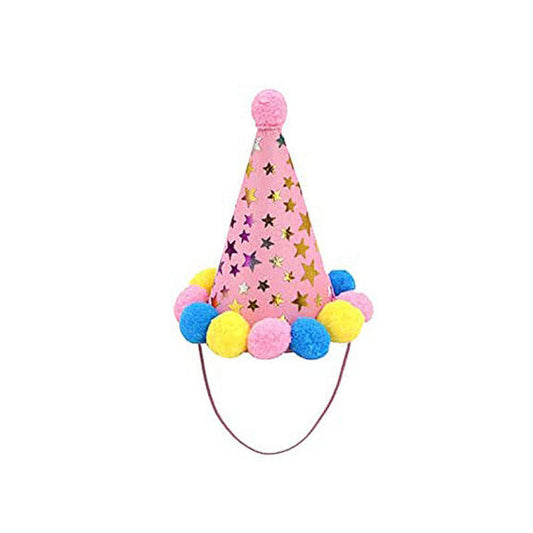 JMT-429194 Sequin Design Pet Birthday Hat and Bib for Dogs and Cats - Adjustable Polyester Headwear in Blue and Pink