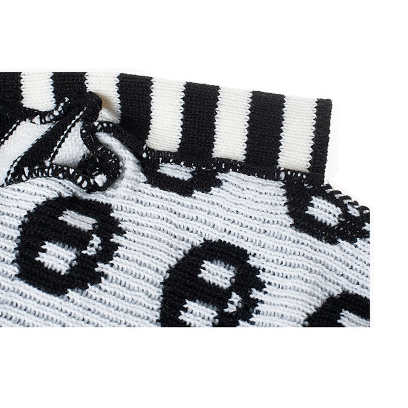 JMT-429450 Skull Design Acrylic Halloween Sweater for Pets - Sizes XXS to XL