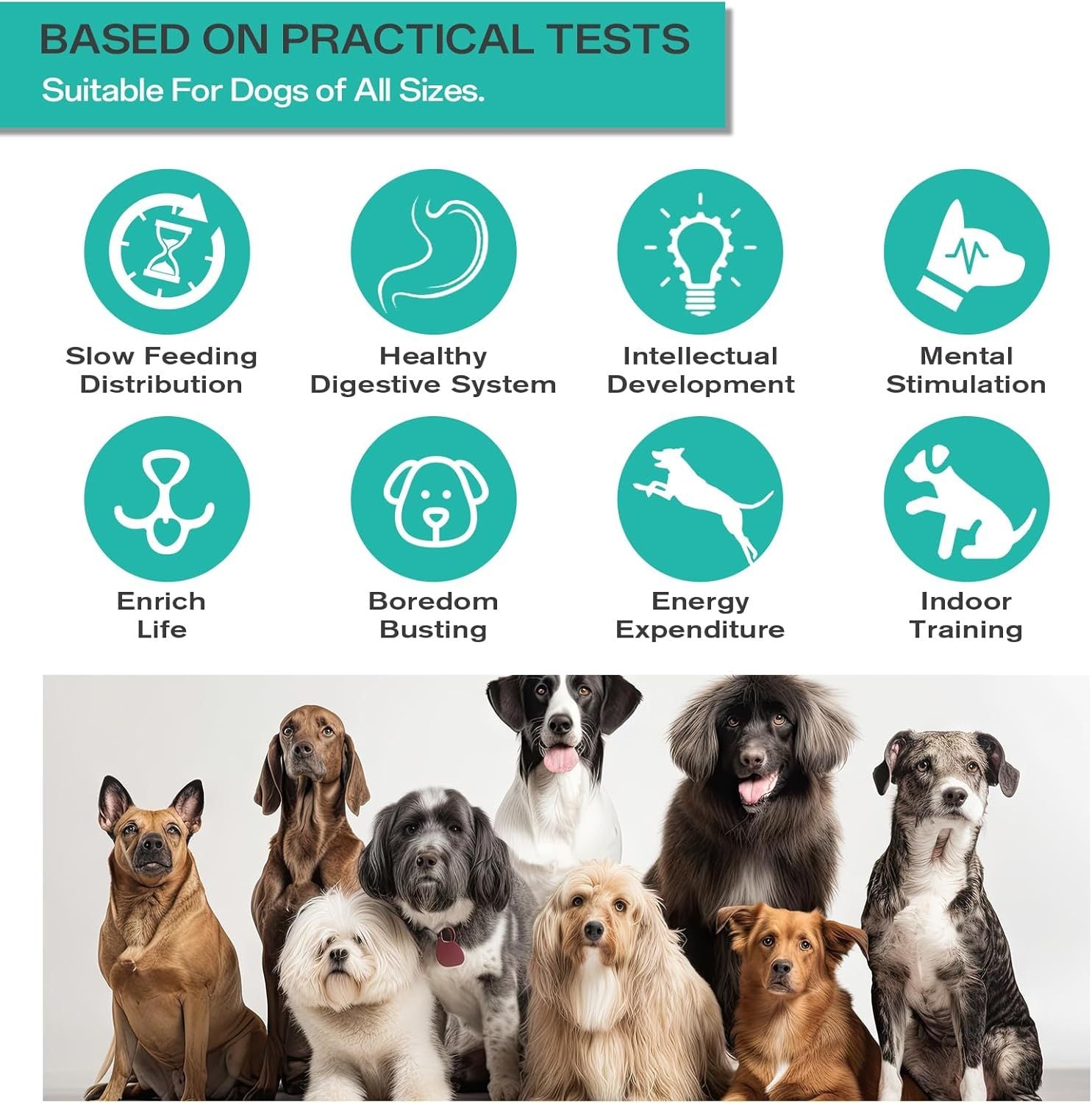 JMT-429514 Interactive Slow Feeder Puzzle Toy for Dogs - Adjustable Treat Dispenser Ball for Mind and Body Stimulation