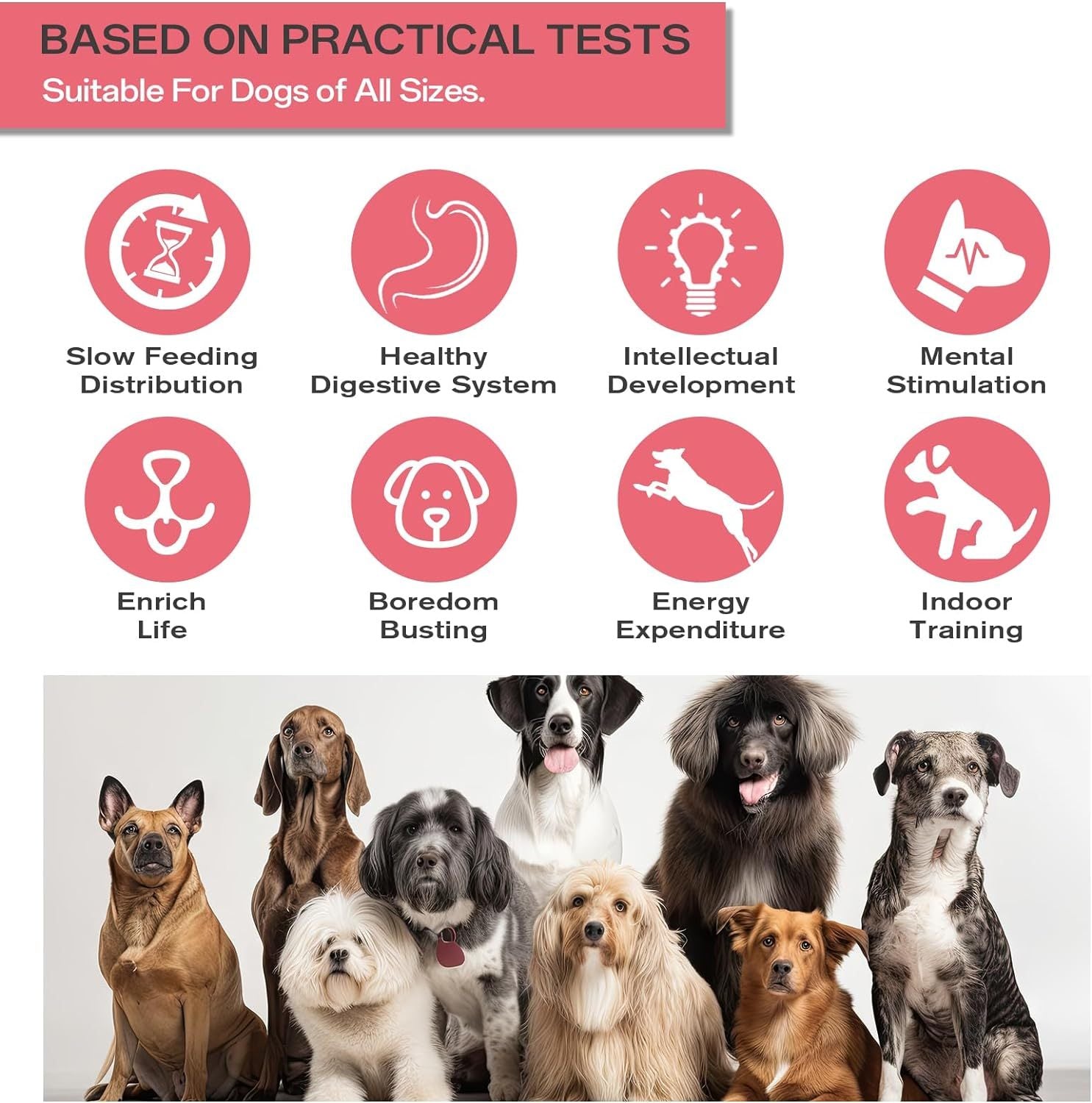 JMT-429514 Interactive Slow Feeder Puzzle Toy for Dogs - Adjustable Treat Dispenser Ball for Mind and Body Stimulation