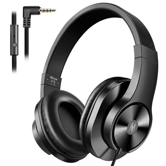 JMT-429514 Wired Head-mounted Headphones with Microphone for Gaming and Music, Noise-Cancelling Audio Quality, 3.5mm L-bend Plug