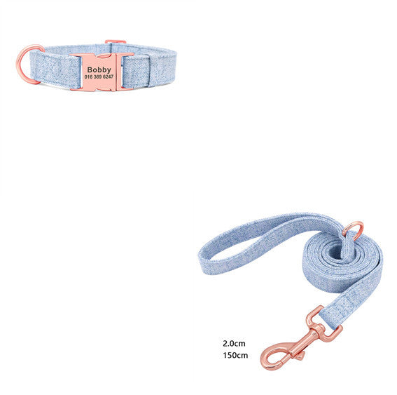 JMT-429706 Adjustable Pet Dog Collar with Engraving and Anti-Lost Features, Non-Woven Fabric, Size S-L