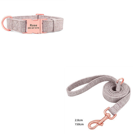 JMT-429706 Adjustable Pet Dog Collar with Engraving and Anti-Lost Features, Non-Woven Fabric, Size S-L