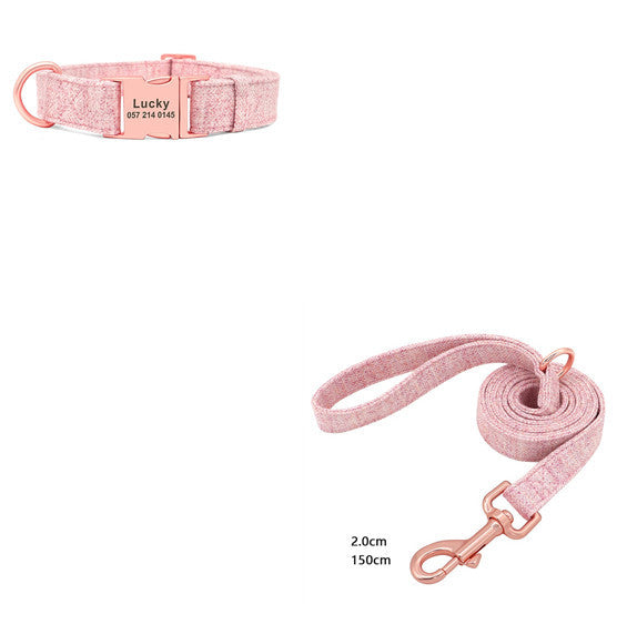JMT-429706 Adjustable Pet Dog Collar with Engraving and Anti-Lost Features, Non-Woven Fabric, Size S-L