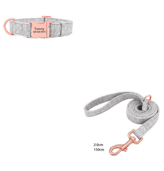 JMT-429706 Adjustable Pet Dog Collar with Engraving and Anti-Lost Features, Non-Woven Fabric, Size S-L