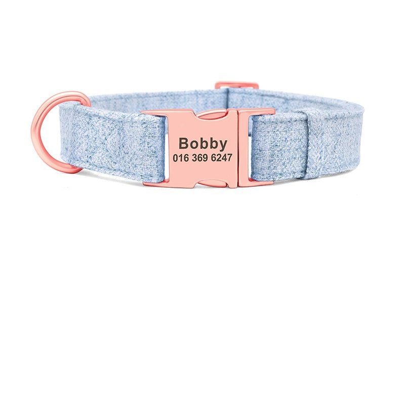 JMT-429706 Adjustable Pet Dog Collar with Engraving and Anti-Lost Features, Non-Woven Fabric, Size S-L
