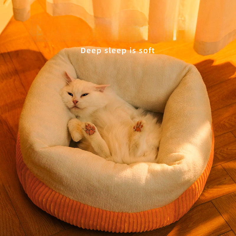 JMT-429834 Cozy Washable Circular Cat Sofa Bed for Comfort and Relaxation