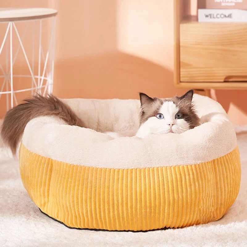 JMT-429834 Cozy Washable Circular Cat Sofa Bed for Comfort and Relaxation