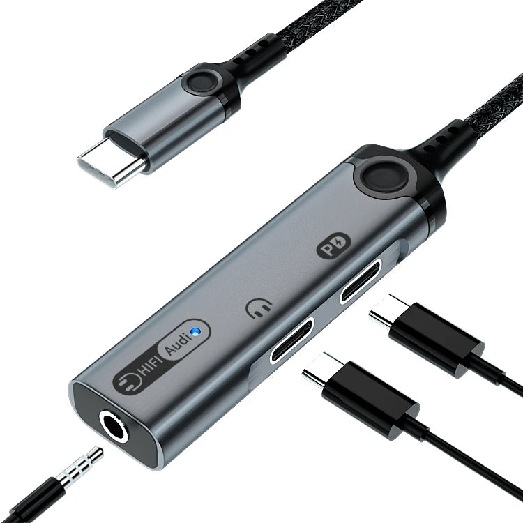 JMT-430346 USB-C to 3.5mm Dual Function Audio Adapter with Charging for iPhone 15 and Samsung Devices