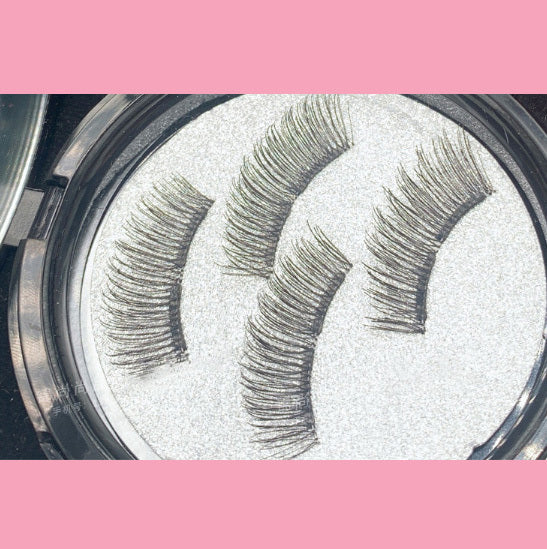 JMT-430794 Soft Magnetic False Eyelash Set with Iron Clip - 1 Pair Soft, 2 Pairs Hard, and Eyelash Curler Included