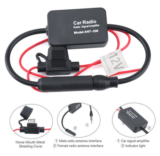 JMT-431306 Car Radio Signal Amplifier for Improved AM/FM Reception and Noise Reduction