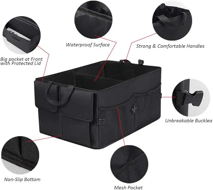 JMT-431306 Collapsible Waterproof Trunk Organizer for Vehicles - Versatile Car Storage Solution