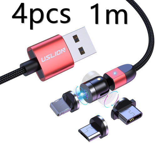 JMT-431370 3-in-1 Magnetic Data Cable Compatible with iPhone, Android & Type-C – 1m & 2m Lengths Available