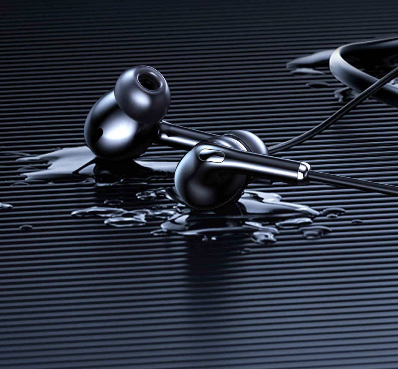 JMT-431818 Wireless Neckband Bluetooth Headset with Voice Control and Battery Display, Stereo Sound, Dual Ear Support, 10m Range