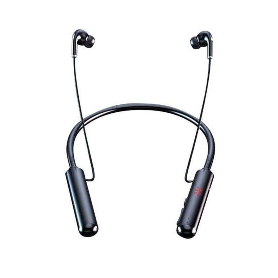 JMT-431818 Wireless Neckband Bluetooth Headset with Voice Control and Battery Display, Stereo Sound, Dual Ear Support, 10m Range