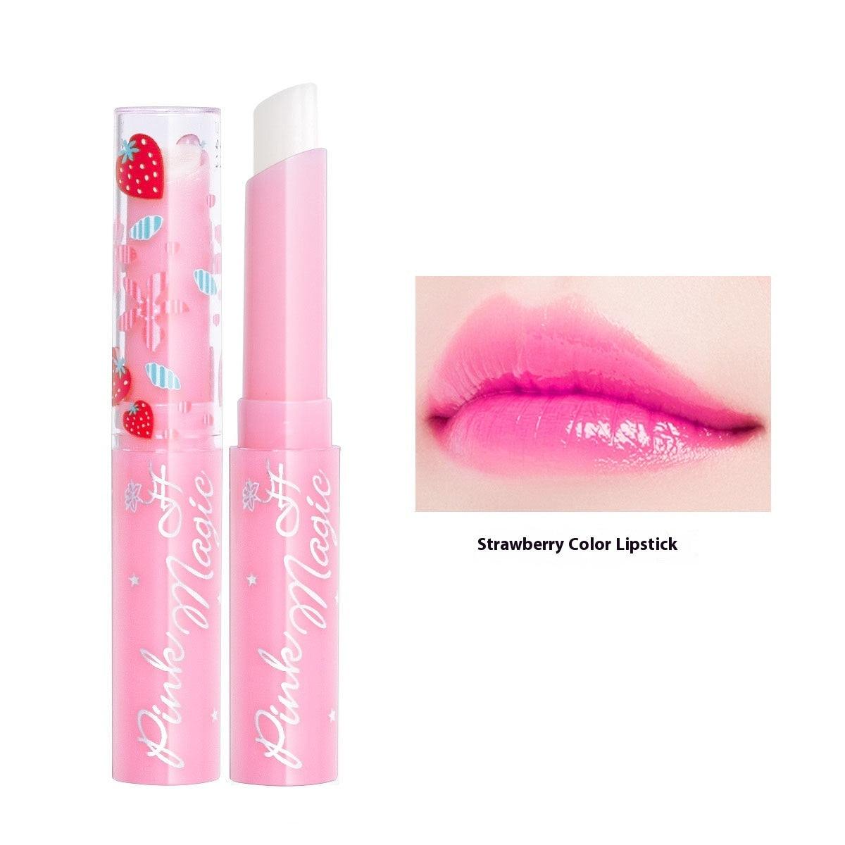 JMT-431946 Moisturizing Color-Changing Lipstick in Strawberry - Versatile 1.7g Lip Color