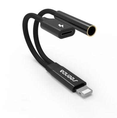 JMT-432010 Lightning to Dual Headphone Adapter with Charging and Control – Compatible with iPhone Models, 1m Length