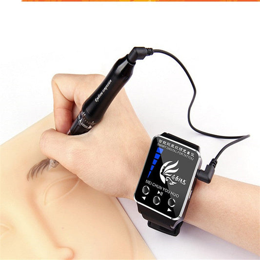 JMT-432010 Smart Watch Tattoo Machine for Eyebrows, Eyeliner, and Lip Treatments with Adjustable Speed and Precision Needle