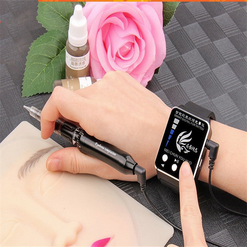 JMT-432010 Smart Watch Tattoo Machine for Eyebrows, Eyeliner, and Lip Treatments with Adjustable Speed and Precision Needle