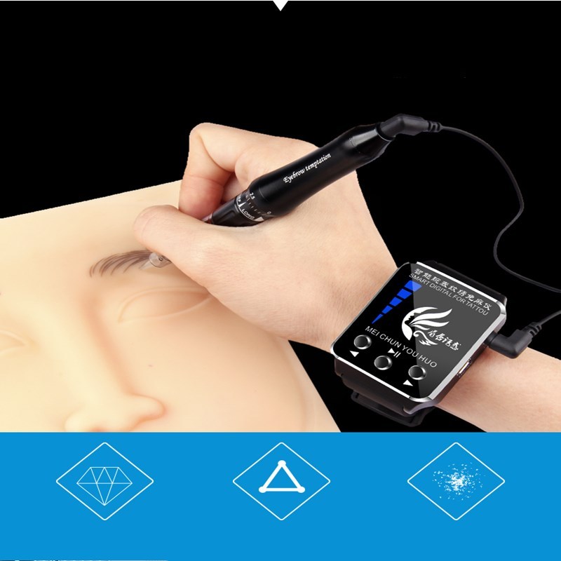 JMT-432010 Smart Watch Tattoo Machine for Eyebrows, Eyeliner, and Lip Treatments with Adjustable Speed and Precision Needle