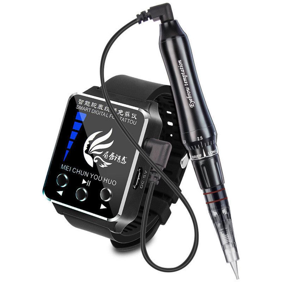 JMT-432010 Smart Watch Tattoo Machine for Eyebrows, Eyeliner, and Lip Treatments with Adjustable Speed and Precision Needle