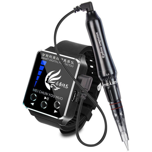 JMT-432010 Smart Watch Tattoo Machine for Eyebrows, Eyeliner, and Lip Treatments with Adjustable Speed and Precision Needle