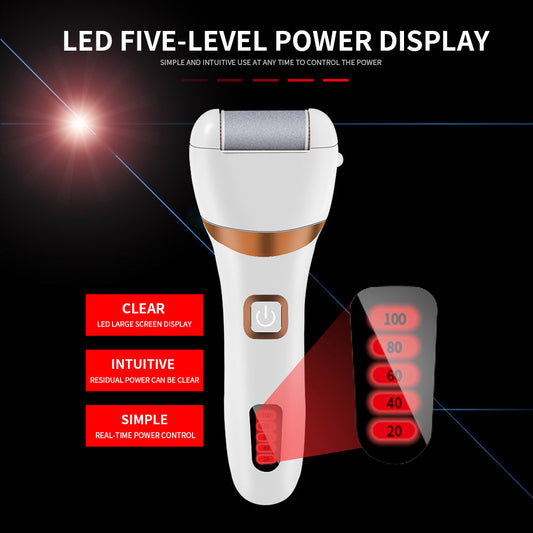 JMT-432074 Electric Rechargeable Callus Remover with Extra Coarse Roller Heads for Smooth Feet