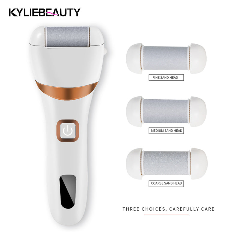 JMT-432074 Electric Rechargeable Callus Remover with Extra Coarse Roller Heads for Smooth Feet