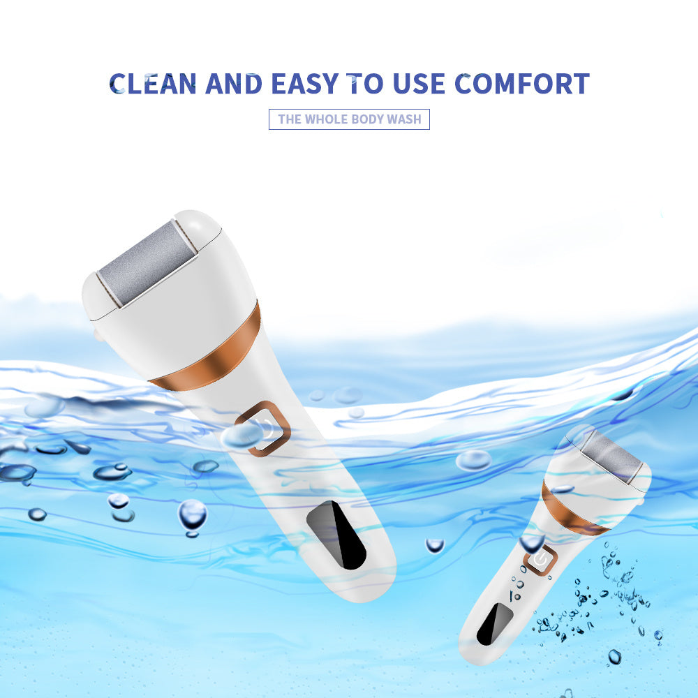 JMT-432074 Electric Rechargeable Callus Remover with Extra Coarse Roller Heads for Smooth Feet