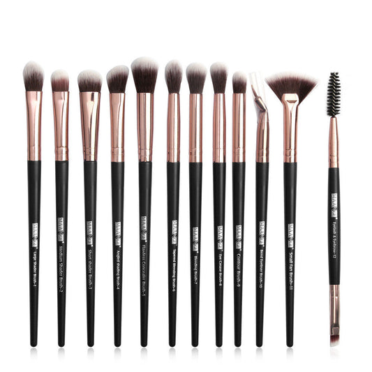 JMT-432266 13-Piece Eye Makeup Brush Set with Corrugated Silk Nylon Hair for Precision Application