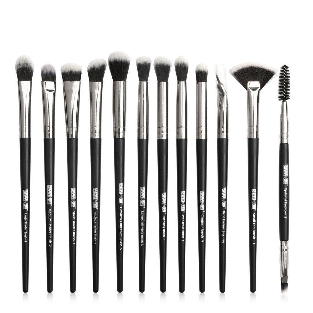 JMT-432266 13-Piece Eye Makeup Brush Set with Corrugated Silk Nylon Hair for Precision Application