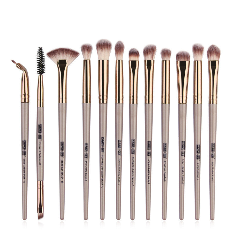 JMT-432266 13-Piece Eye Makeup Brush Set with Corrugated Silk Nylon Hair for Precision Application