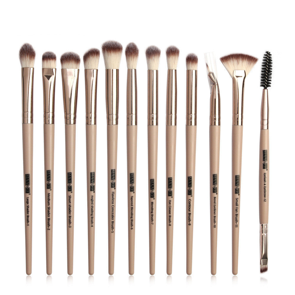 JMT-432266 13-Piece Eye Makeup Brush Set with Corrugated Silk Nylon Hair for Precision Application