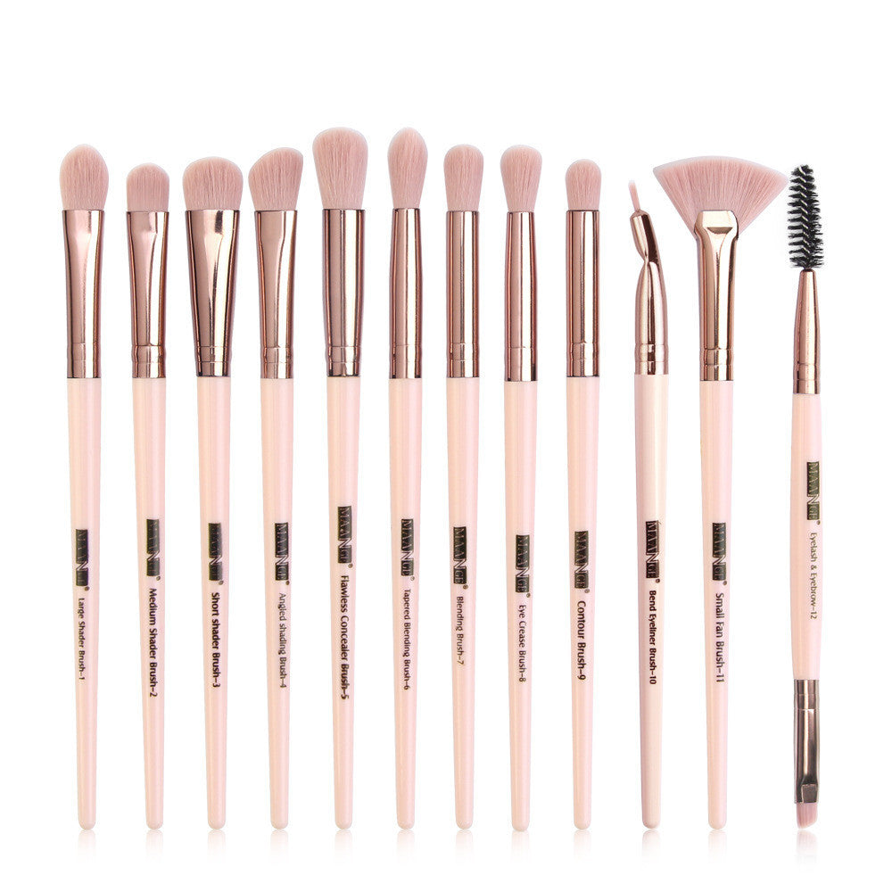 JMT-432266 13-Piece Eye Makeup Brush Set with Corrugated Silk Nylon Hair for Precision Application