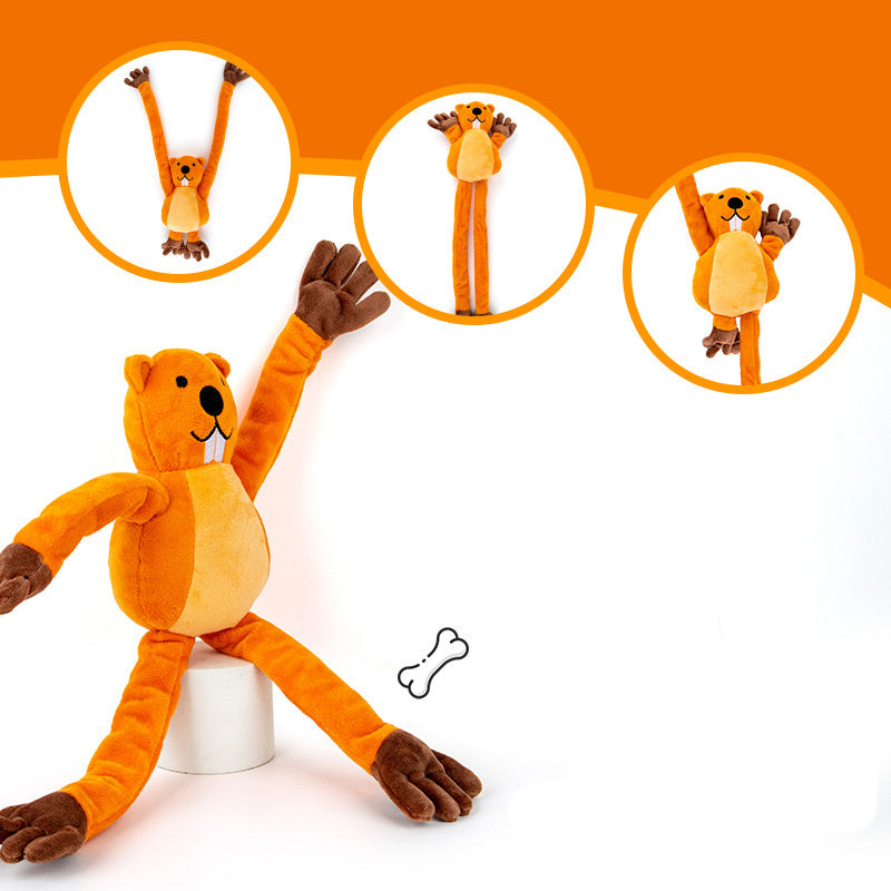JMT-432650 Plush Dog Toy for Interactive Tug-of-War, Chewing, and Noise-Making Fun