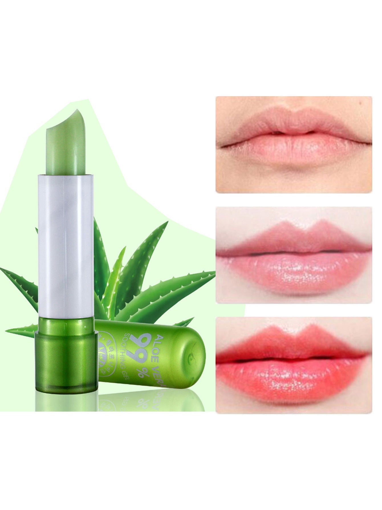 JMT-433098 Aloe Vera Color-Changing Lipstick for Moisturizing and Plumping Effects, Rose Red
