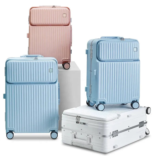 JMT-433546 Custom Hardshell Aluminum 20-Inch Trolley Luggage Suitcase for Travel