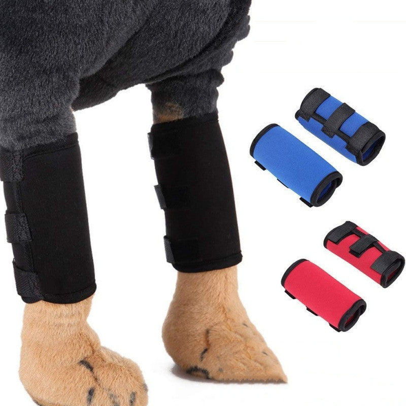 JMT-433610 Neoprene Dog Knee Protective Gear - Non-Slip, Warm & Wear-Resistant Thigh Protectors in Black, Red & Blue