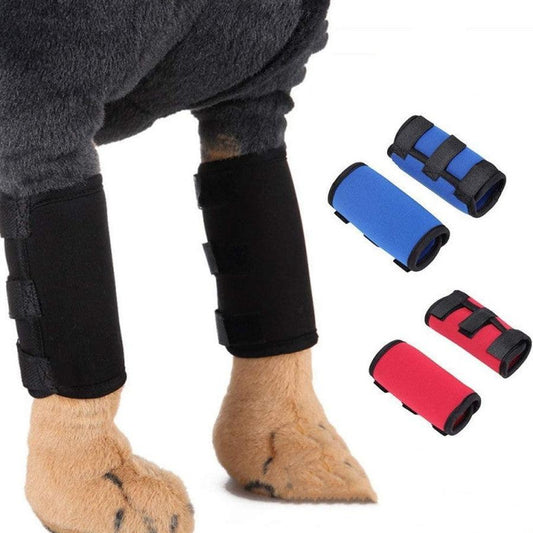 JMT-433610 Neoprene Dog Knee Protective Gear - Non-Slip, Warm & Wear-Resistant Thigh Protectors in Black, Red & Blue