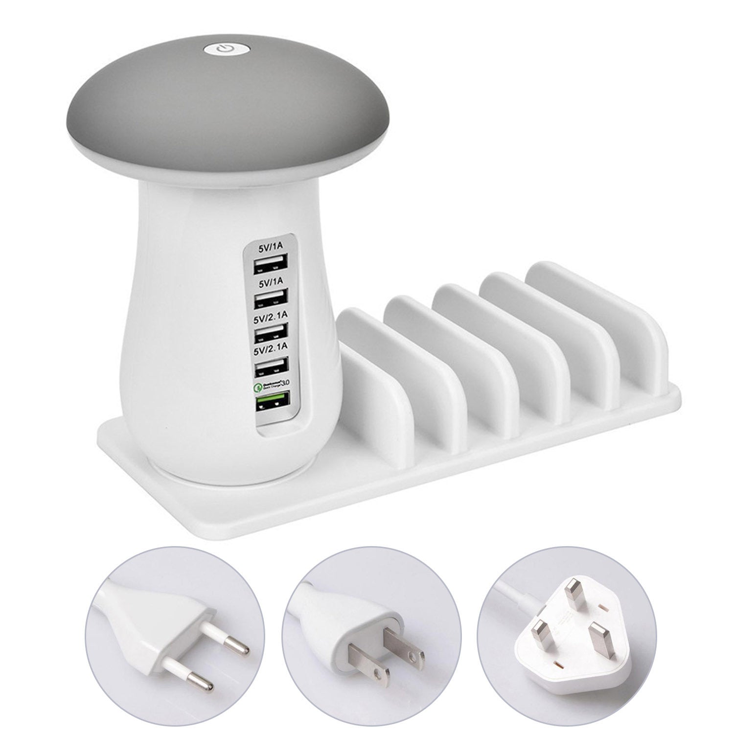 JMT-433674 5-Port USB Charging Dock Station and LED Night Lamp for Smart Devices
