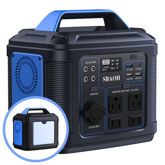 JMT-434314 300W Portable Power Station with 296Wh Lithium Battery - Ideal for Home and Outdoor Use