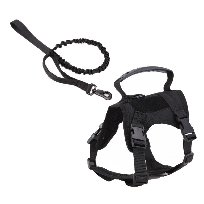 JMT-434314 Breathable Nylon Tactical Pet Harness with Traction Rope for Dogs and Cats