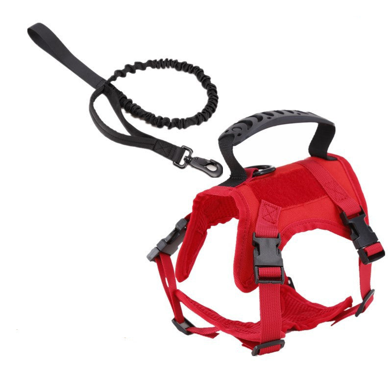 JMT-434314 Breathable Nylon Tactical Pet Harness with Traction Rope for Dogs and Cats