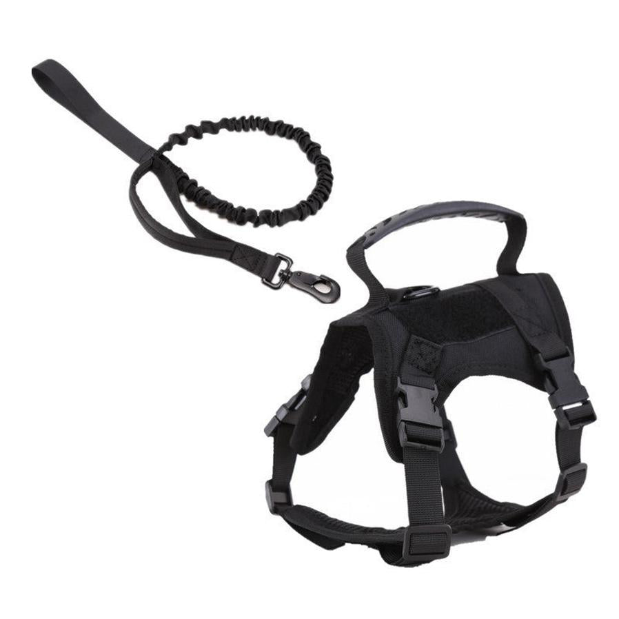 JMT-434314 Breathable Nylon Tactical Pet Harness with Traction Rope for Dogs and Cats
