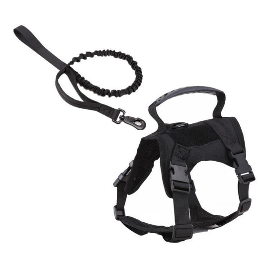 JMT-434314 Breathable Nylon Tactical Pet Harness with Traction Rope for Dogs and Cats