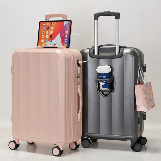 JMT-434762 Travel Bag Set - 3-Piece Luggage Suitcase & Rolling Tote for Cabin Use, Leather Design with Wheels