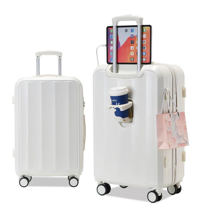 JMT-434762 Travel Bag Set - 3-Piece Luggage Suitcase & Rolling Tote for Cabin Use, Leather Design with Wheels